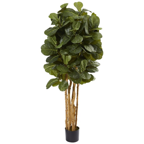 Nearly Natural 5’ Fiddle Leaf Fig Artificial Trees, 60in, Green