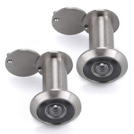 Sumnacon Safety Door Viewer,Solid Brass 220-degree Door Viewer/Peephole with Heavy Duty Rotating Privacy Cover for 1-3/8" to 2-1/6" Doors, Durable Door Viewer for Home Office Hotel (2 Pcs Silver)