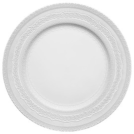 Brightalk 13" White Charger Plates, Lace Embossed Elegant Charger Plate Set of 6, Round Server Ware Chargers for Dinner Plate, Reusable Bulk Table Setting for Party or Event