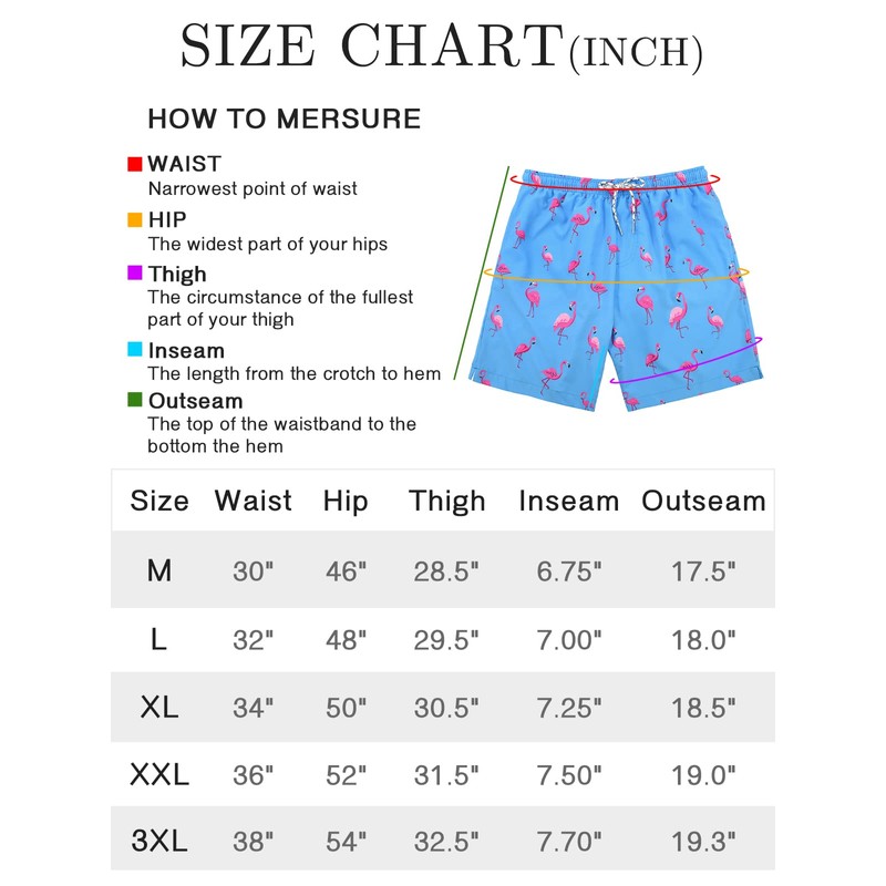 Century Star Mens Swim Trunks with Compression Liner Quick Dry