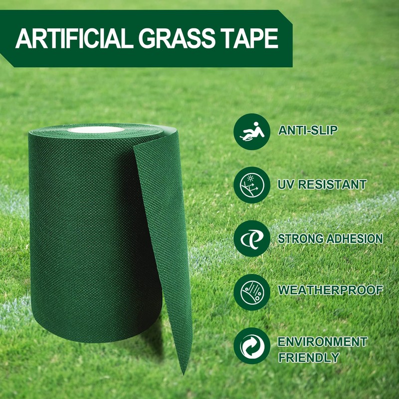EDSRDRUS Double Sided Artificial Grass Tape 2IN x 16FT Artificial
