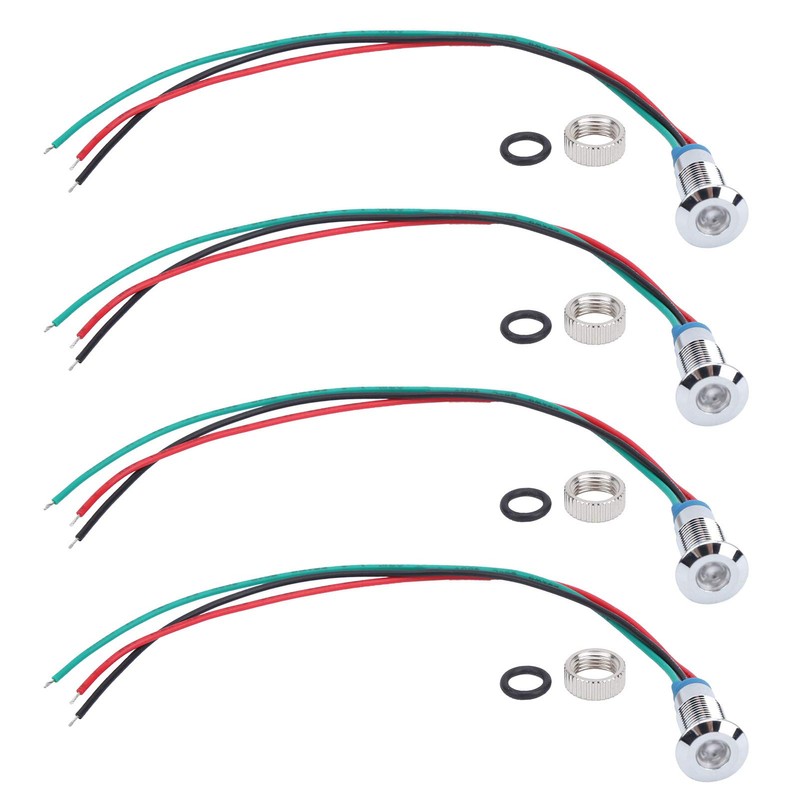 LED Indicator Light 8 mm 12V-24V Common Anode Pre-Wired LED