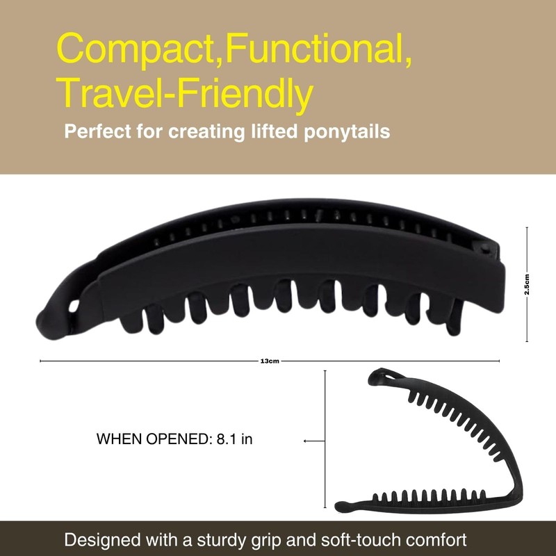 Bestac Banana Clip 2pc Set (Black & Tort) – Retro