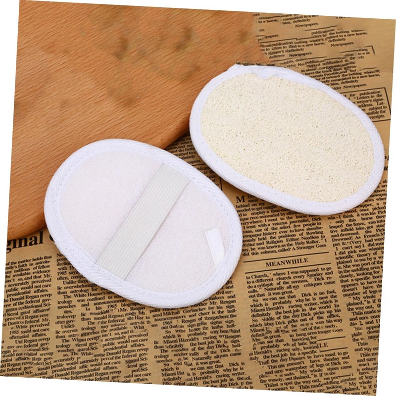 Healeved 2pcs Natural Loofah Pads Lanyard for Gentle Exfoliation Soft
