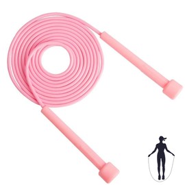 Senshuomy Adjustable Skipping Rope for Adult and Kids,Jump Rope,With Adjustable Length,Lightweight and Portable,Featuring a Comfortable Handle for Speed Jumping(Pink)