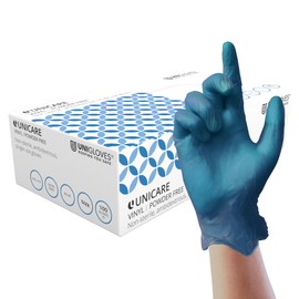 Vogue Food Gloves Vinyl Powder Free Size XL Blue Box of 100