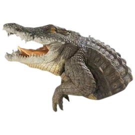 ABOOFAN Floating Crocodile Head Ornament Realistic Pond Decor for Pool Garden Patio Outdoor Animal Sculpture 7.67X7.48X5.51In Unique Lawn Statue