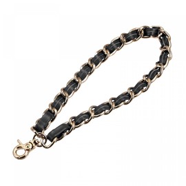 sourcing map Leather Wristlet Strap, 8" Hand Wrist Lanyard Leather Replacement Wrist Strap for Clutch Wallet Keychain Bag DIY, Black + Gold Tone