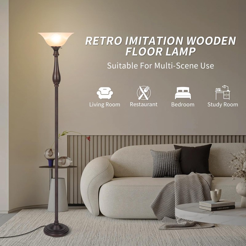 HonoDing Torchiere Floor Lamp for Living Room, Standing Lamp with