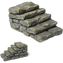 Cauaoa Miniature Garden Bridge with Stone Steps, Resin Fairy Ornament, Outdoor Bonsai Decor,Miniature Fairy Garden Decoration Accessories Sculptures Statues,Yard Decor for Outside Outdoor for Patio