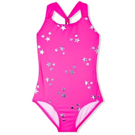 CinCili Girls One Piece Swimsuits Crossback Swimwear Beach Bathing Suit 3-14 Years (S, wujiaoxingtangyin)