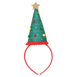 Christmas Tree Hat Headband, 3D Felt Santa Hat Holiday Hair Accessory