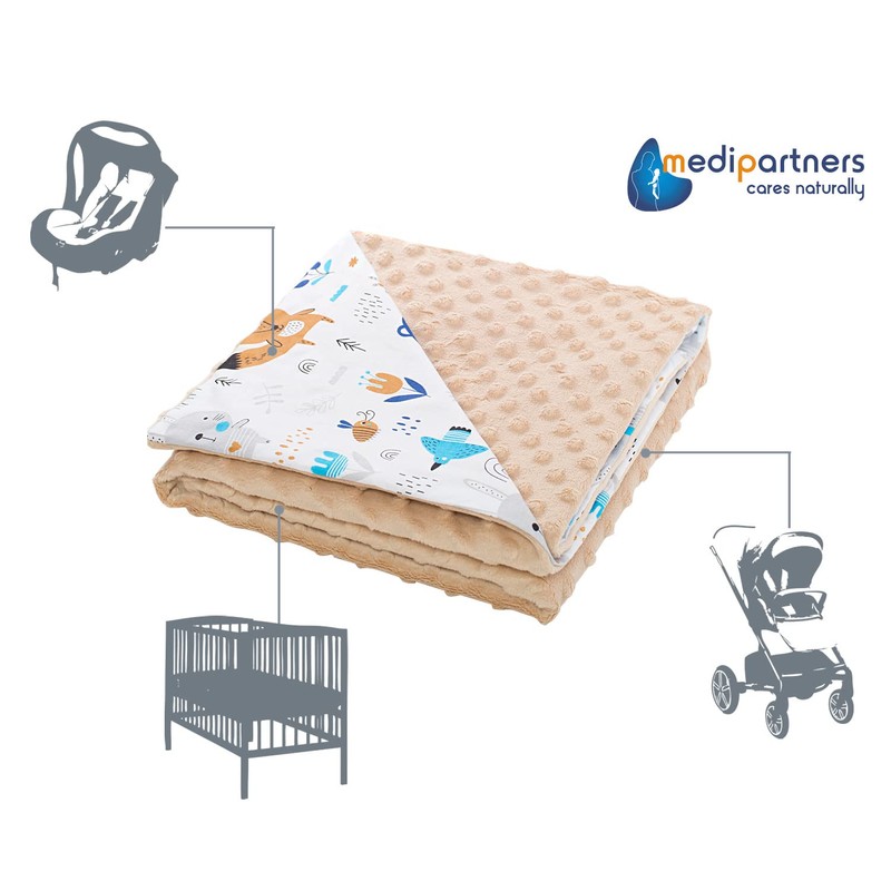 Medi Partners Baby Blanket, 100% Cotton, 75 x 100 cm,