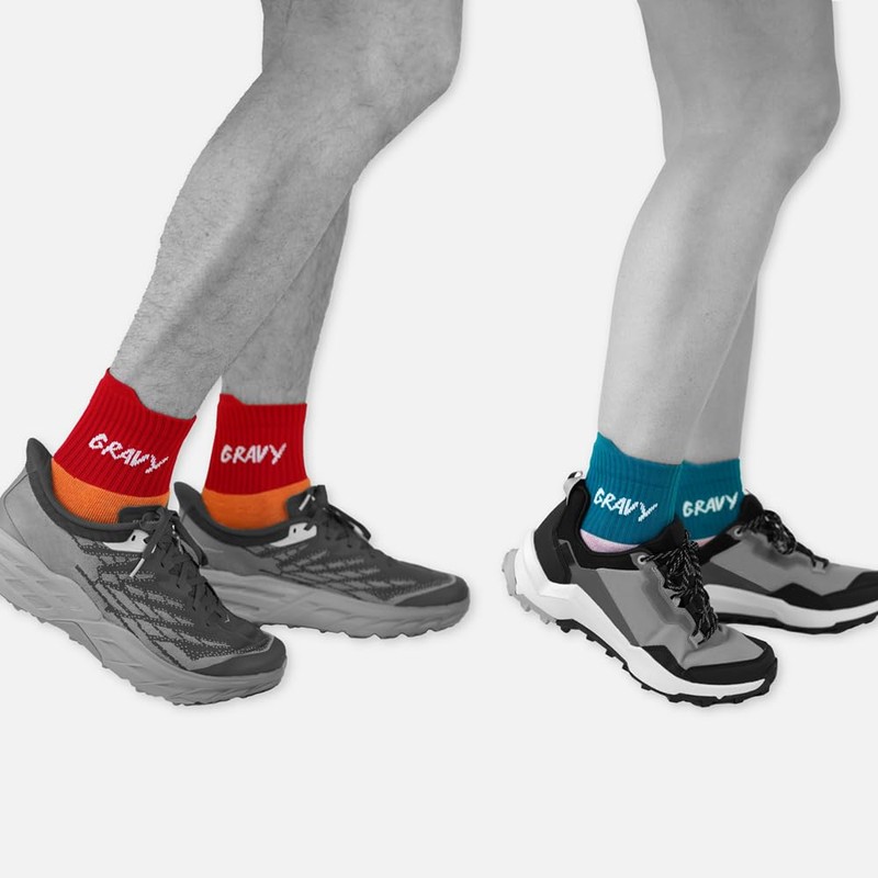 Gravy Style Socks (Large, Red/Orange)