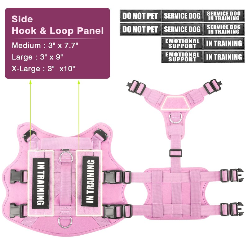 WINSEE Service Dog Vest Harness for Medium Dog, Tactical Working