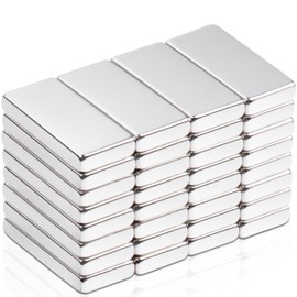Pack of 32 Magnets Strong, 20 x 10 x 3 mm Neodymium Magnets Extra Strong, Magnets for Magnetic Board, Super Strong Rare Earth Magnets, Rectangular Magnet for Kitchen Cabinet, Office, Whiteboard