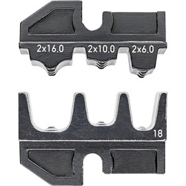 Knipex 97 49 18 Crimping Dies for Twin End Sleeves, Black, 6-16 mm