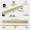 muschbath 12 Inch Linear Shower Drain, Brushed Gold Shower Drain,Removable