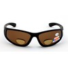 Mens Polarized fly fishing sunglasses bifocal lens readers (Black/Brown Lens,
