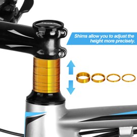 KGGZKG Pack of 9 Spacer Bicycle Spacers 1 1/8 Inch Aluminium Spacer Rings Spacers Bicycle Ahead Stem Spacer Handlebar Bell Aluminium Spacer Headset