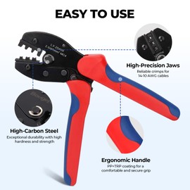 BougeRV Solar Crimper Tool Kit - Crimper, 6 Pairs Connectors, Spanner Wrench for Solar Panel Cable Assembly and Installation