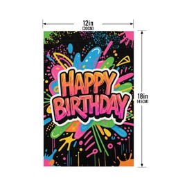 Happy Birthday Garden Flags 12x18 Double Sided for Outside Small Burlap Yard Flags Banner Birthday Celebration Flag Outdoor Decoration Birthday Party Supplies Yard Sign ​ ﻿