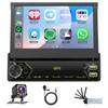 1 DIN CarPlay Car Stereo Flip Out 7-Inch Retractable Touch