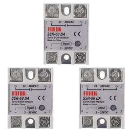 3pcs SSR-60DA Solid State Relay DC to AC Input 3-32V DC Output 24-380V AC, 60A