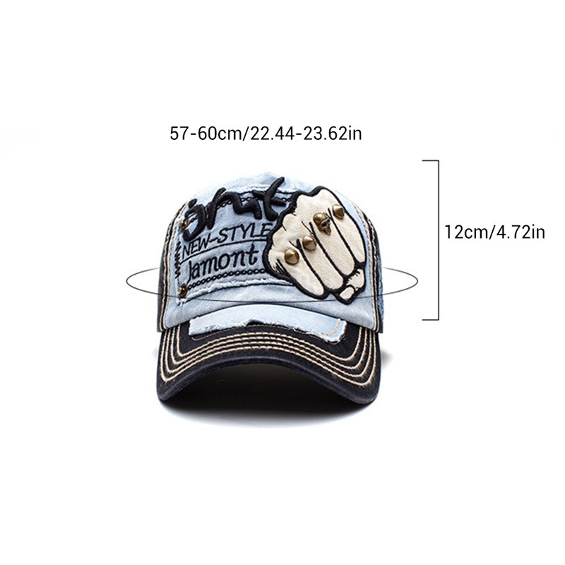 Universal Letter Rivet Adjustable Cotton Baseball Hat for Hip Hop