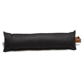Classic Home Store Draught Excluder Denim Cotton Window Door Draft Stopper With Leatherette Handle 2ft 6" (Black)