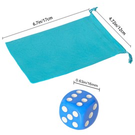 50 Pieces 16mm Colored Dice Set, Bulk Dice in 10 Colors with a Blue Drawstring Storage Bag, 6 Sided Dice for Classroom and Board Games