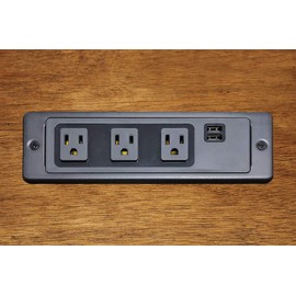 Electriduct in-/On-/Under-Desk Power Strip - 3 AC Outlets & USB 3.1 Amp Charger Tabletop Charging Station, 8FT Extension Cord, Black