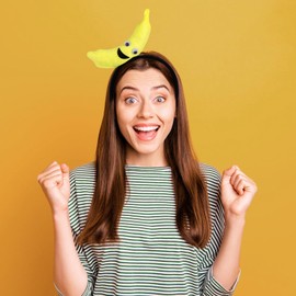 Food Headband Yellow Banana Party Hair Band Performance Hair Hair Accessories (Yellow) Plush Headband