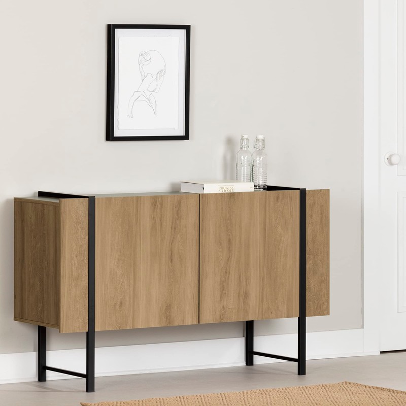 South Shore Mezzy 2-Door Sideboard, Light Walnut