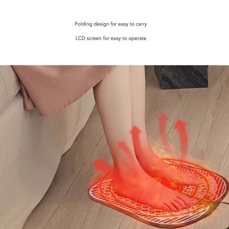 Electric Foot Massage Pad Heating Micro Current Folding Portable USB