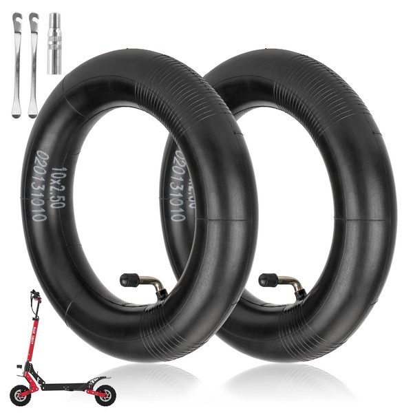 (2 Pack) 10x2.5 Scooter Tire Tube, 10 Inch Front and
