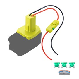 Upgraded Battery Adapter Compatible for Ryobi 18V Battery Adapter All-in-one Design of The Fuse and Switch Power Tool Battery Converter Kit 14 Gauge with Fuses & Wire Terminals Green