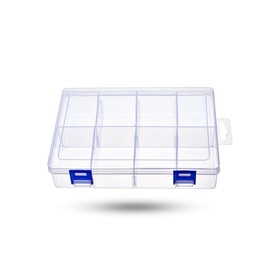 Regipro b Clear Storage Box, 8 Compartments, Plastic, 7.9 x 5.3 x 1.8 inches (200 x 135 x 45 mm)