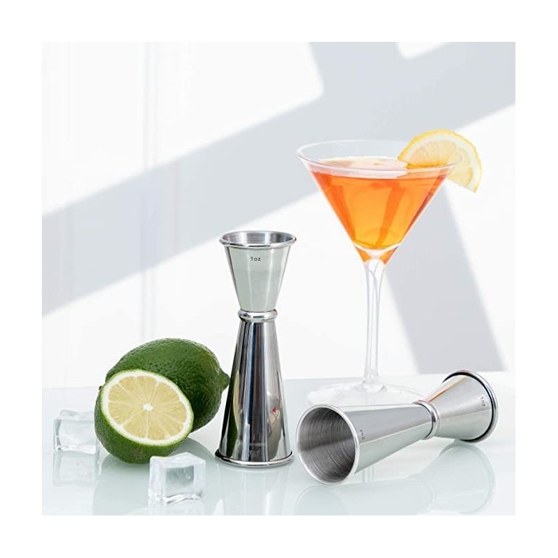Delgeo Stainless Steel Cocktail Jigger-Spirit Measure, Professional Bartender Beverage Measuring