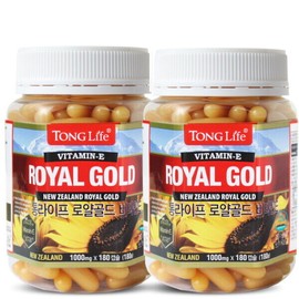 Tong Life 통라이프 () 로얄골드 비타민E(1000mg180캡슐) 2병 Tong Life Royal Gold Vitamin E (1000mg 180 Capsules) 2 Bottles