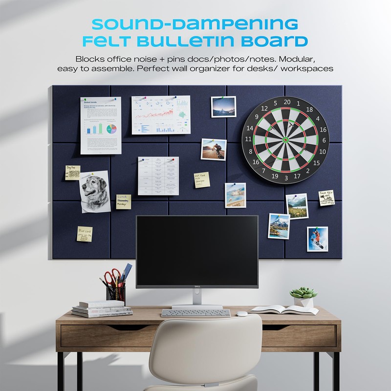 12 Pack Self-Adhesive Acoustic Panels, 12" X 12" X 0.4"