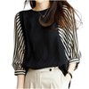 Tunacci Women's Cut and Sewn Top, 3/4 Sleeve, See-Through, Long