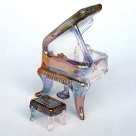 Piano Baby Grand Figurine of Hand Blown Glass