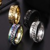 Gleamart 4Pcs Spinner Ring Set Roman Numerals Stainless Steel Rotatable