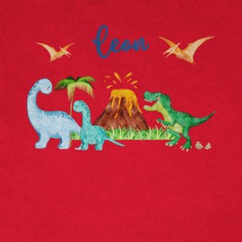 Geschenk mit Namen personalisiert by Shirtracer - Children's T-Shirt Boys - Dinosaur Dino Dinos, 02 Red
