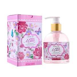 Mini Liquid Hand Soap for Mother's Day Gift Basket - Shabby Floral Design - Infused with Rose Scented Aroma - 260 ML / 8.7 FL OZ
