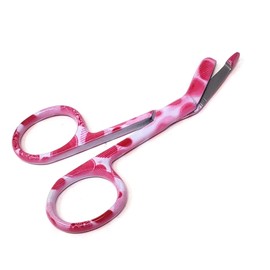 Lister Bandage Scissors 3.5" Nurse Vet Tech Gift - Made of Stainless Steel - First Aid, Used For Cutting Gauze, Tape, Clothing Bandages, Vet Wrap Adhesive Removal, Comes In Hearts Pattern, Pink
