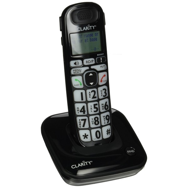 Clarity Dect 6.0 Amplified Low Vision Cordless Phone with CID Display D703,Black