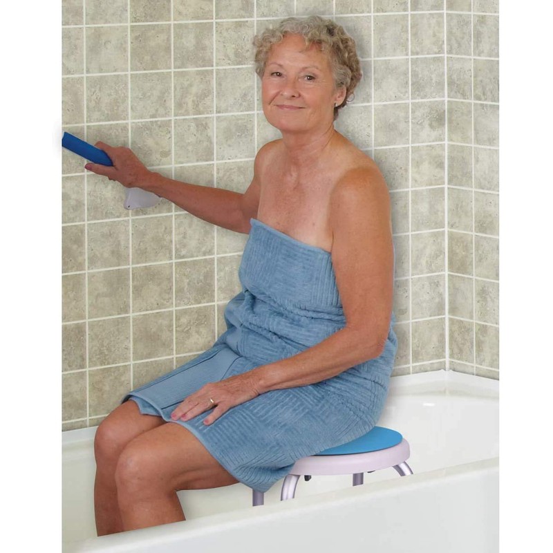 Carex Swivel Shower Stool With Padded Seat, Shower Seat For