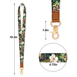 Hsxnam Neck Lanyard Key Chain, Long Lanyard Strap Keychain Holder for Women Men Car Keys ID Badges Card Wallet Phone Camera, Pretty Flowers
